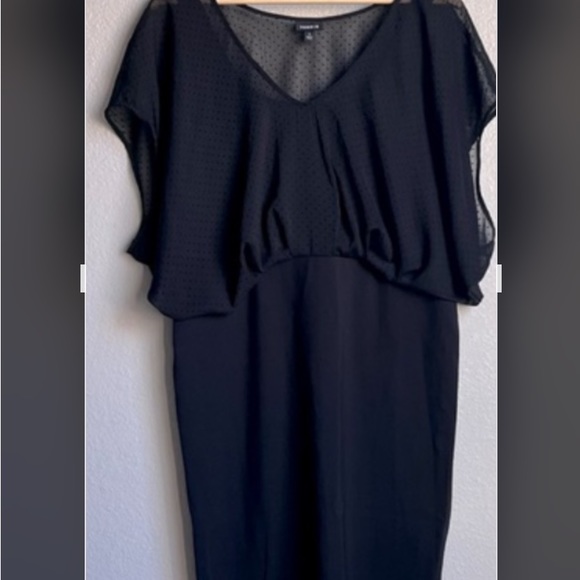 Torrid size 1 little black dress knee length Swiss dot on top - Picture 5 of 6